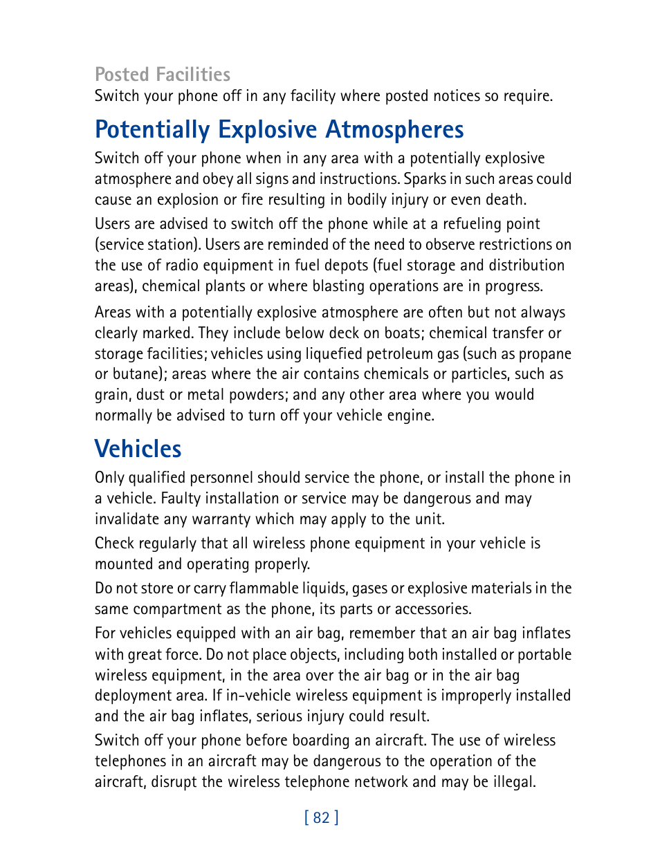 Potentially explosive atmospheres, Vehicles | Nokia 8860 User Manual | Page 87 / 113