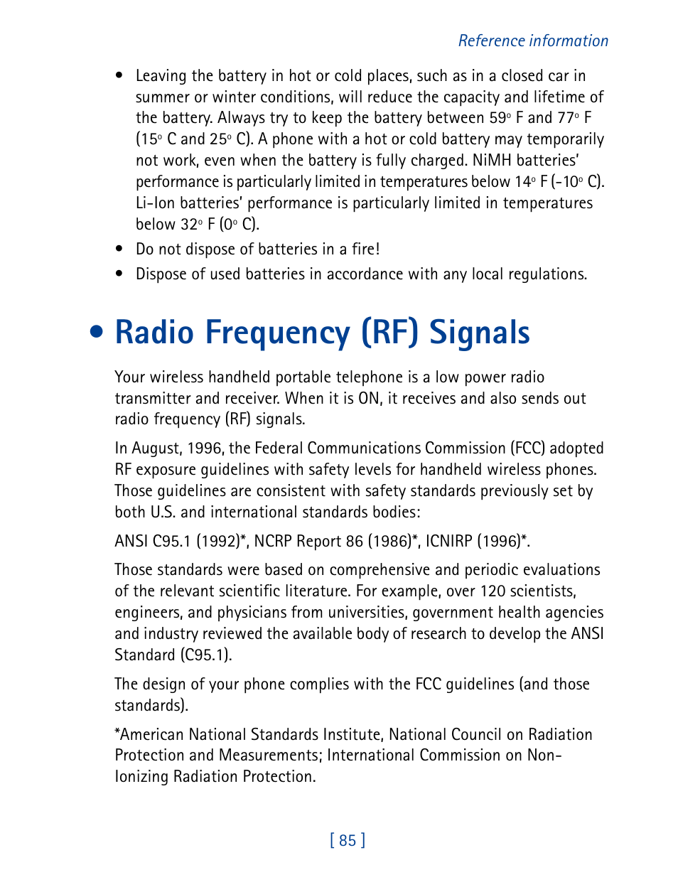 Radio frequency (rf) signals | Nokia 8860 User Manual | Page 90 / 113