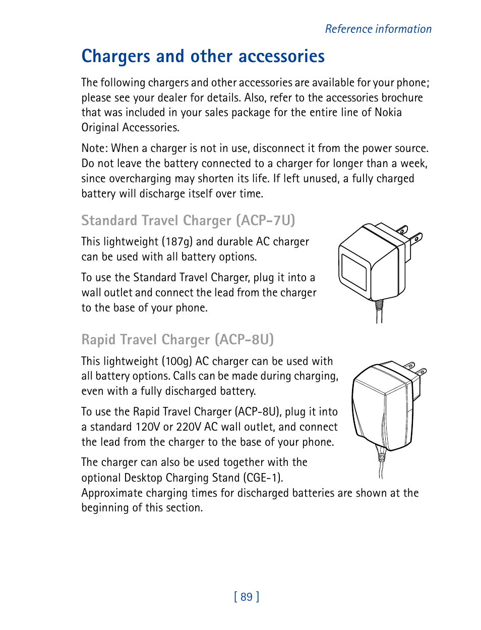 Chargers and other accessories | Nokia 8860 User Manual | Page 94 / 113