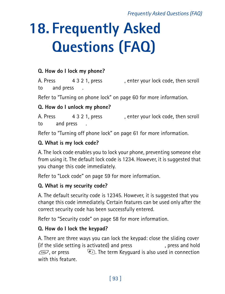 Frequently asked questions (faq) | Nokia 8860 User Manual | Page 98 / 113