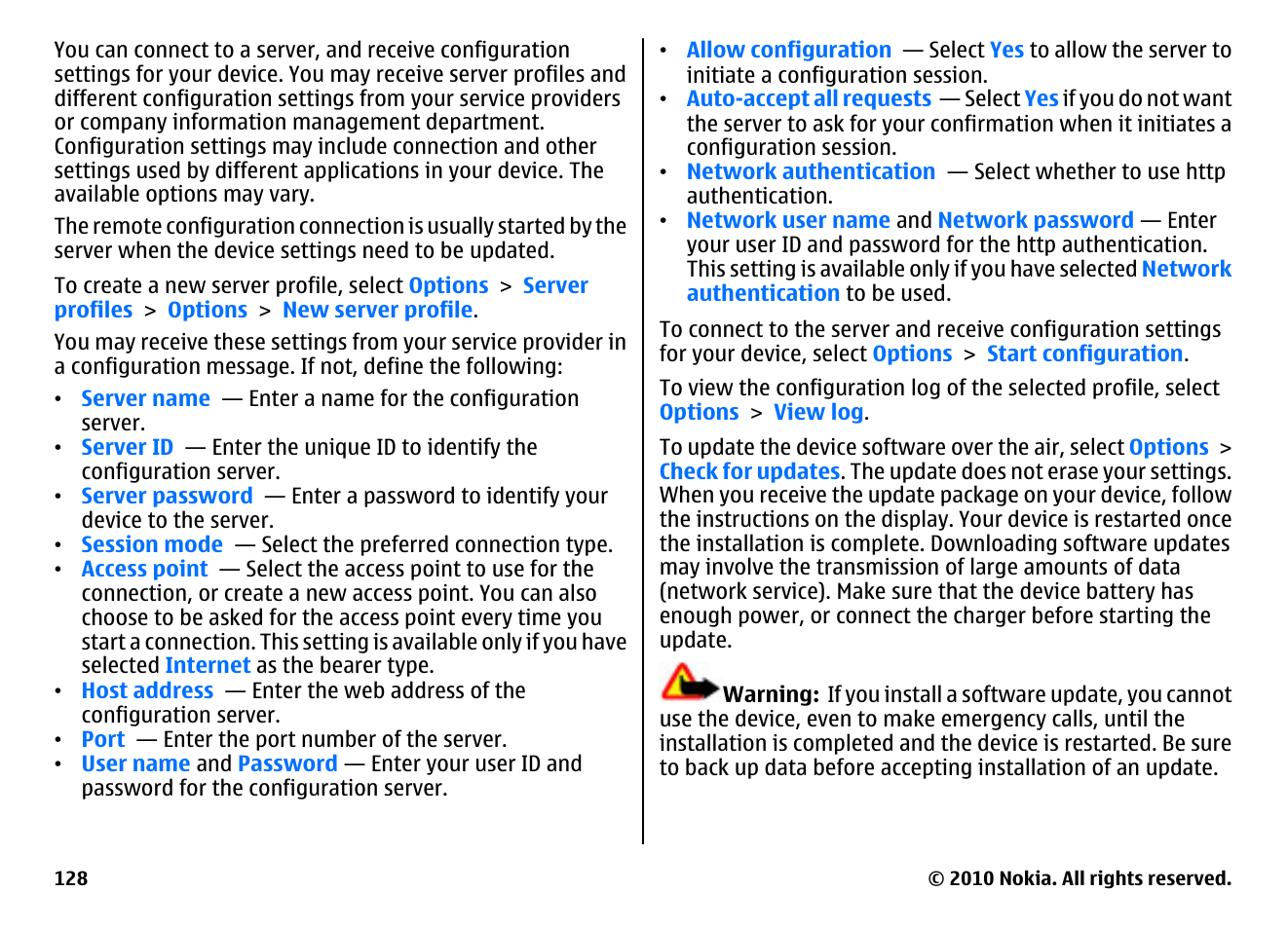 Nokia E55 User Manual | Page 128 / 170