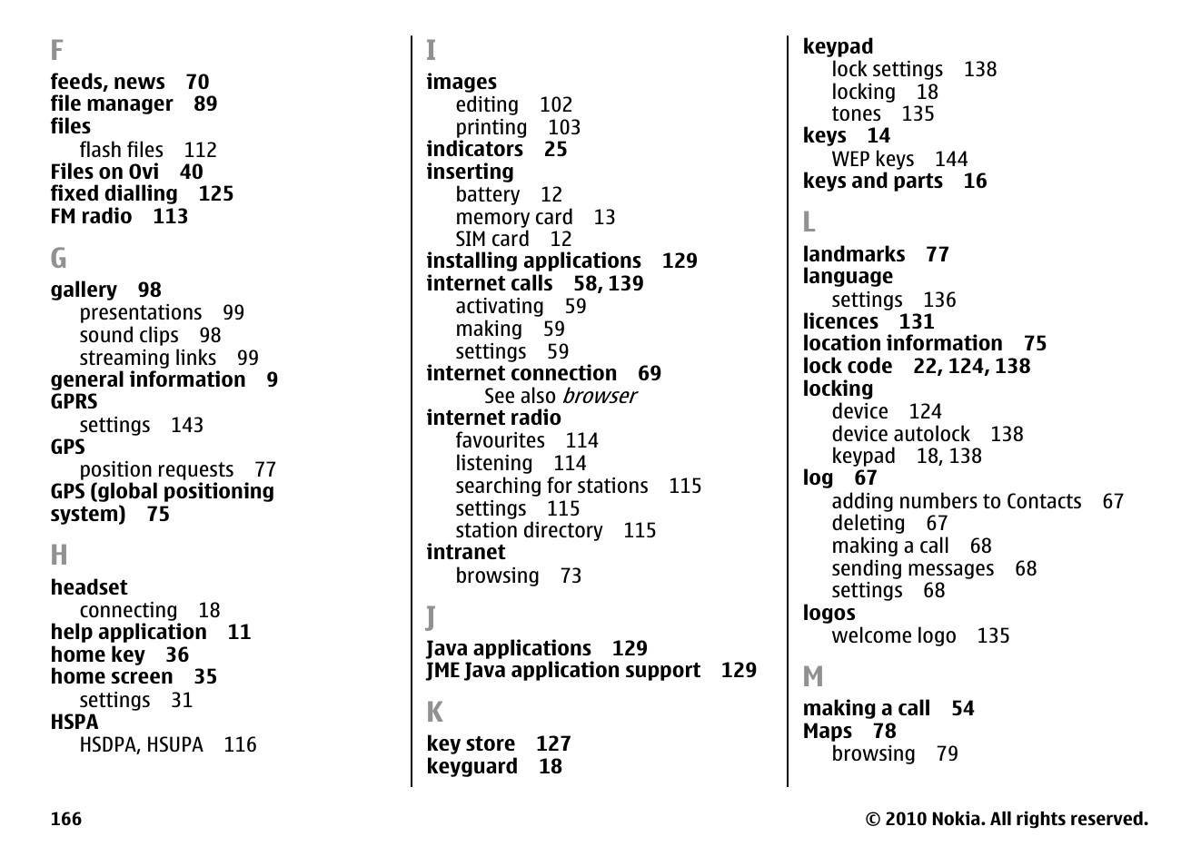 Nokia E55 User Manual | Page 166 / 170