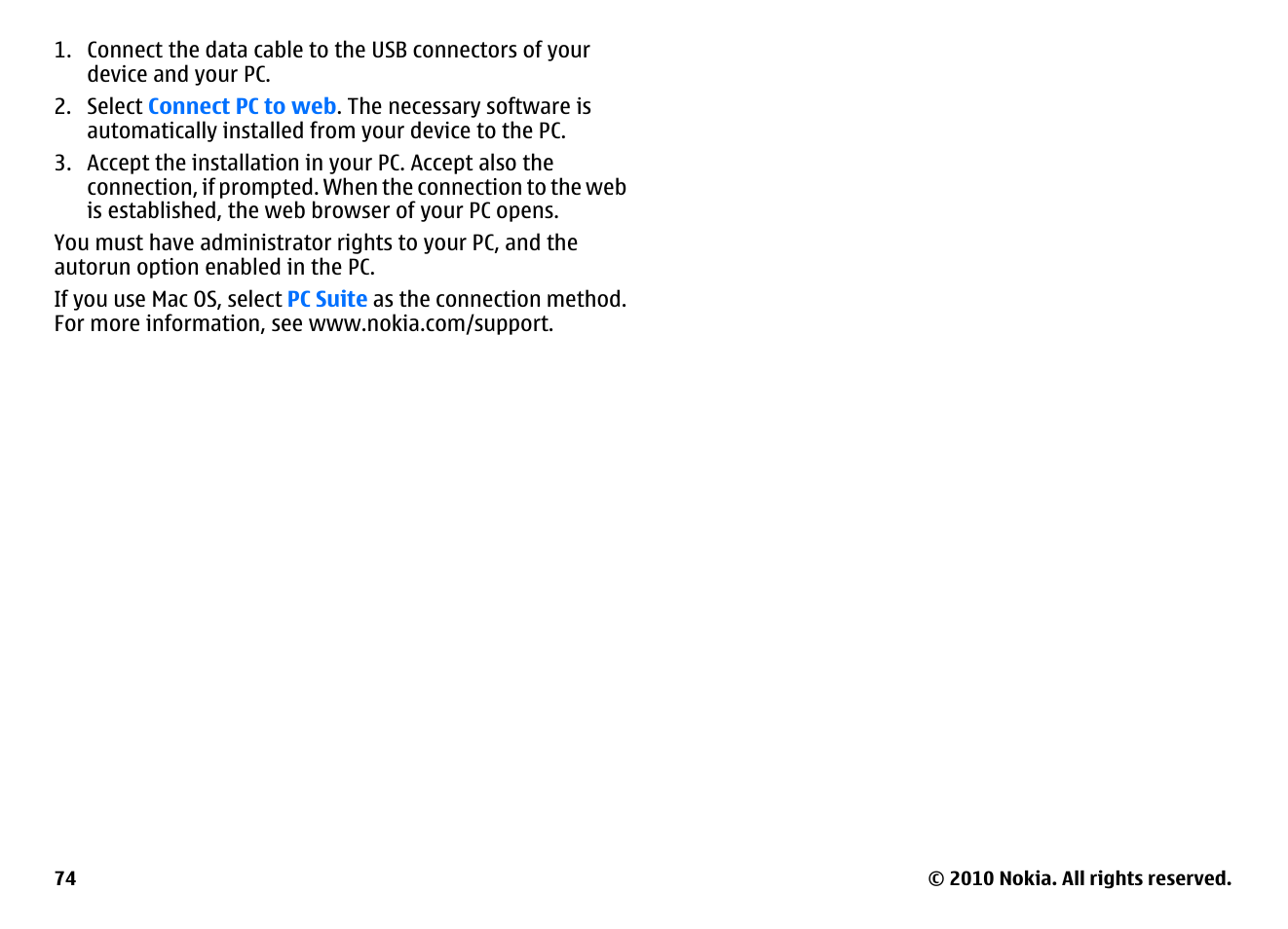 Nokia E55 User Manual | Page 74 / 170