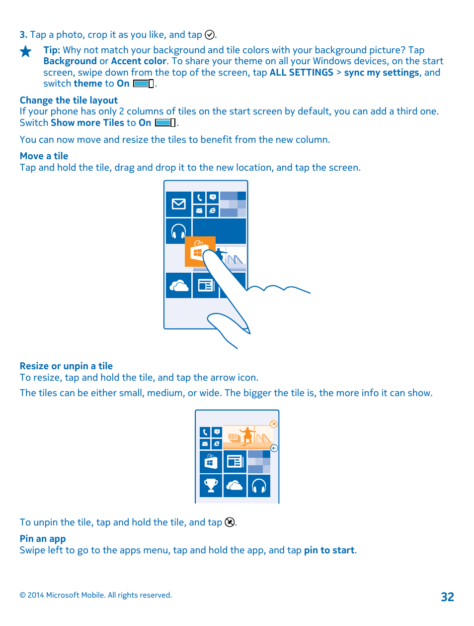 Nokia Lumia 630 User Manual | Page 32 / 110