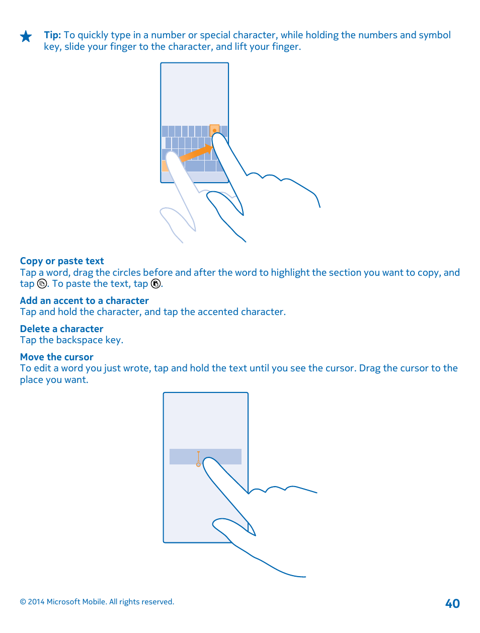 Nokia Lumia 630 User Manual | Page 40 / 110