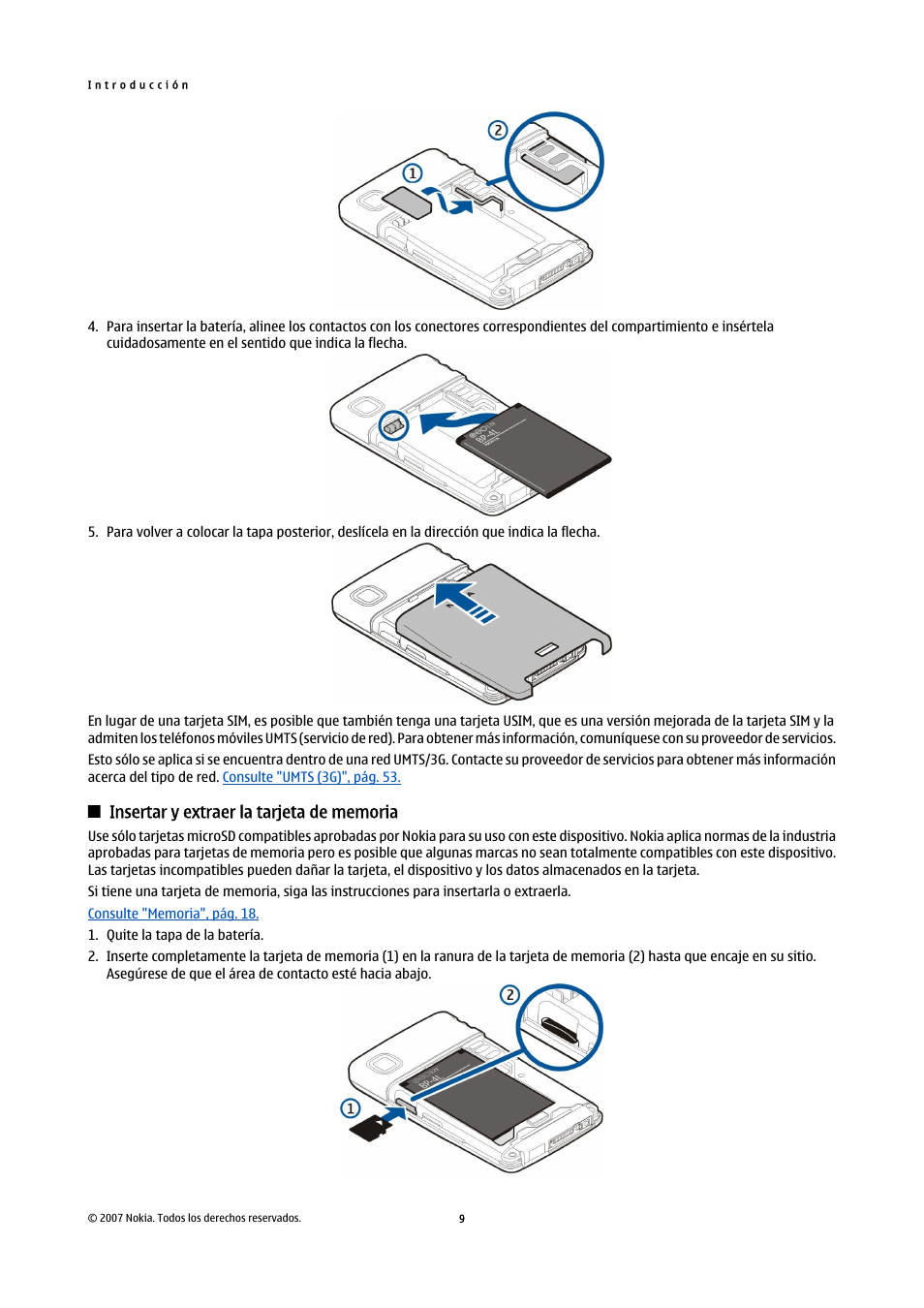 Insertar y extraer la tarjeta de memoria | Nokia E61i User Manual | Page 142 / 241