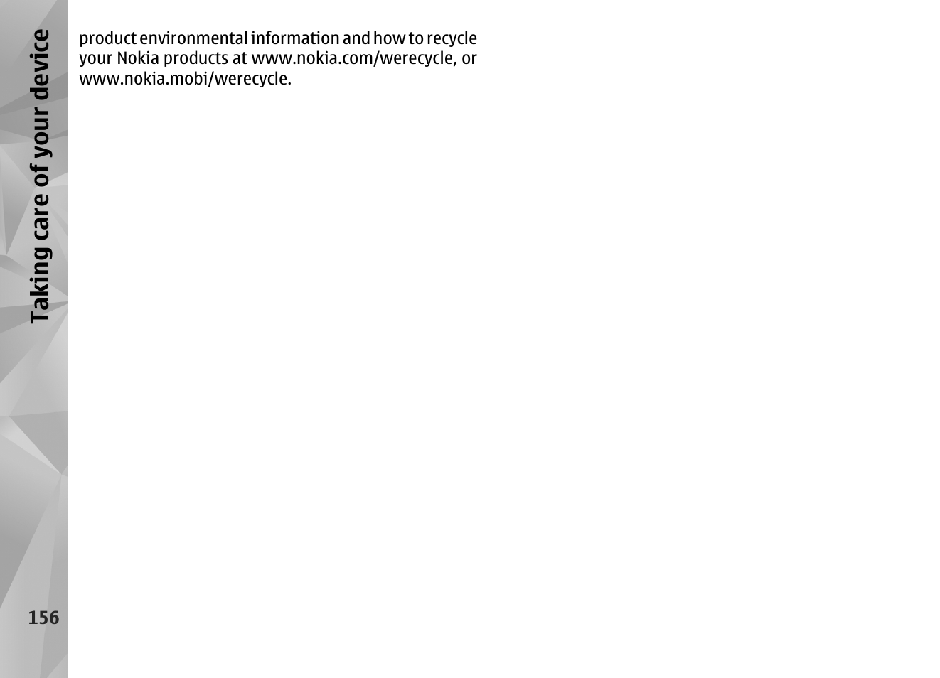Taking care o f your de vice | Nokia N97 User Manual | Page 156 / 357