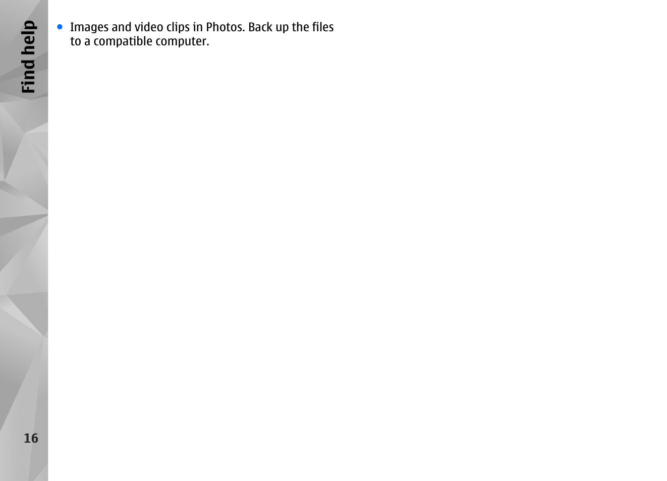 Find hel p | Nokia N97 User Manual | Page 16 / 357