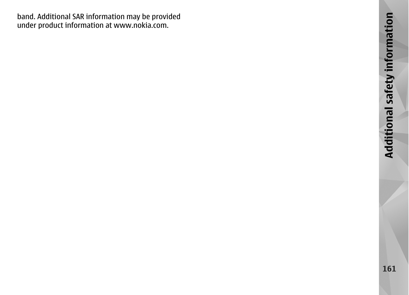 Additional safety information | Nokia N97 User Manual | Page 161 / 357