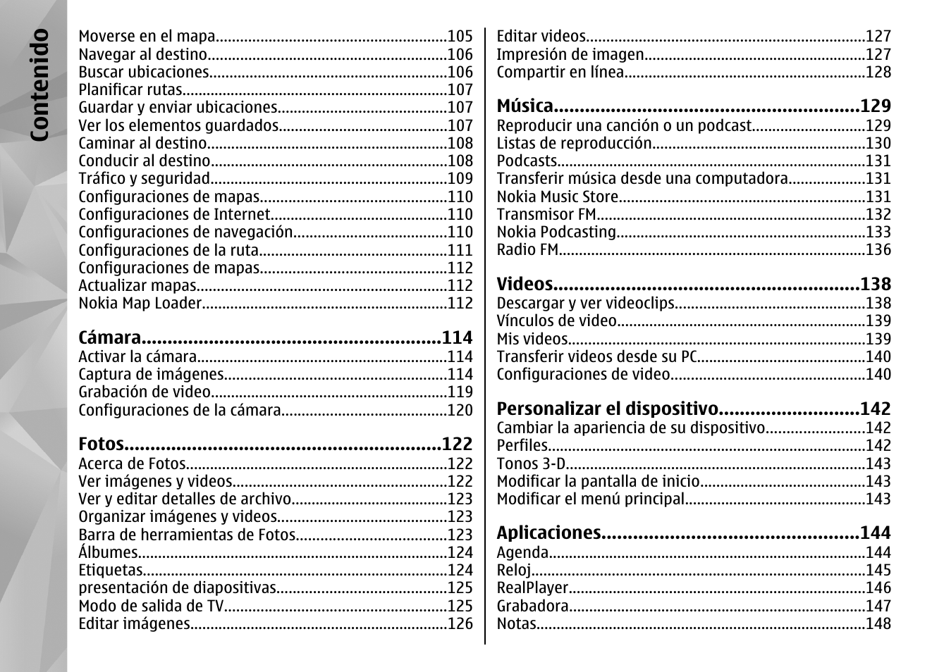 Co nte nido | Nokia N97 User Manual | Page 174 / 357