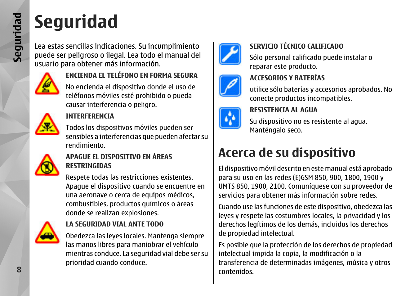 Seguridad, Acerca de su dispositivo, Se gu ridad | Nokia N97 User Manual | Page 176 / 357