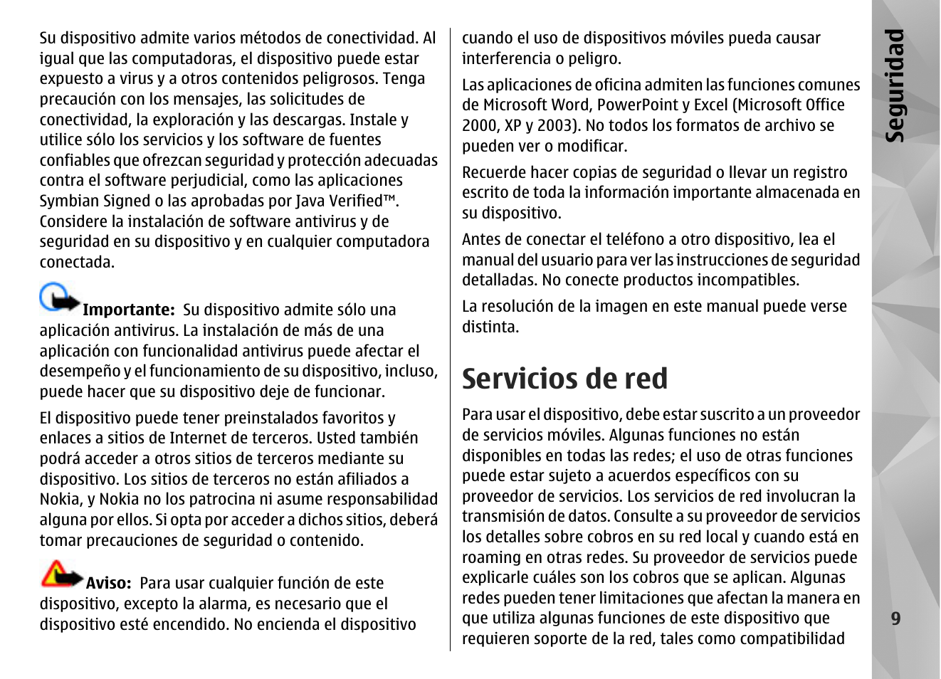 Servicios de red, Se gu ridad | Nokia N97 User Manual | Page 177 / 357