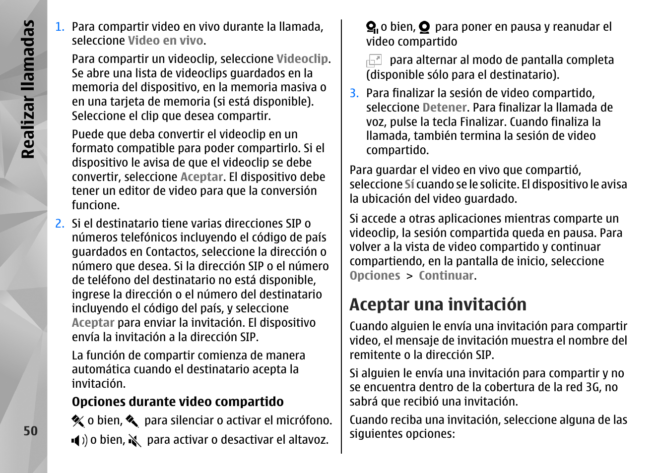 Aceptar una invitación, Realizar llamadas | Nokia N97 User Manual | Page 218 / 357