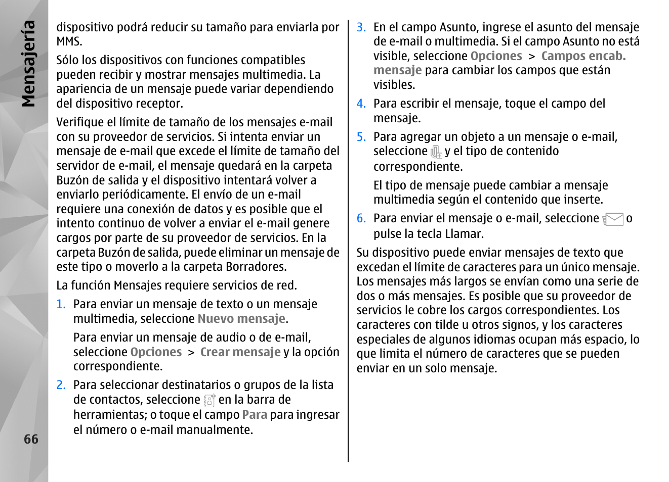 Mensajería | Nokia N97 User Manual | Page 234 / 357
