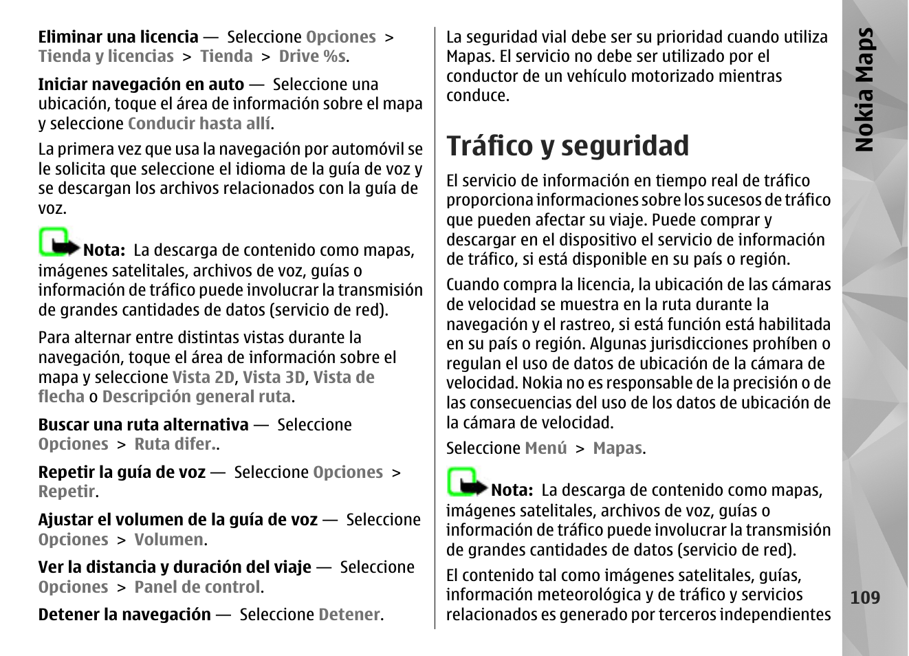 Tráfico y seguridad, Nokia maps | Nokia N97 User Manual | Page 277 / 357