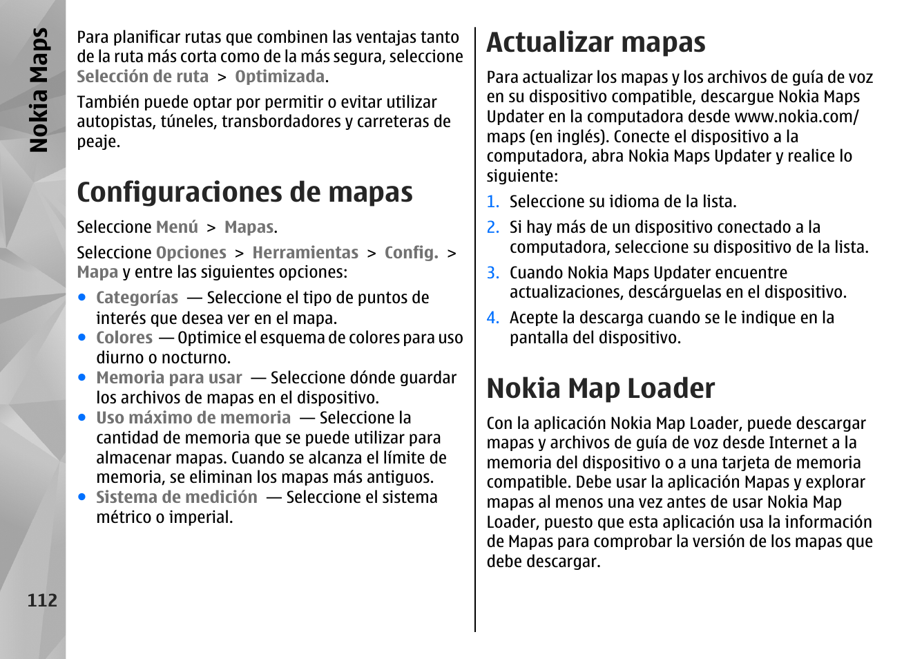 Configuraciones de mapas, Actualizar mapas, Nokia map loader | Nokia maps | Nokia N97 User Manual | Page 280 / 357