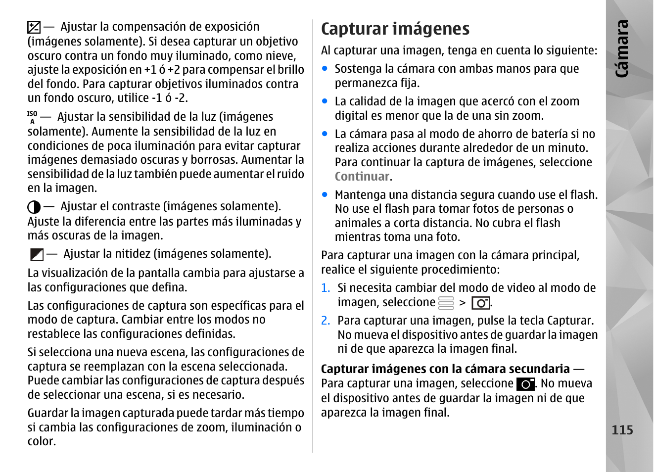 Capturar imágenes, Cá mara | Nokia N97 User Manual | Page 283 / 357
