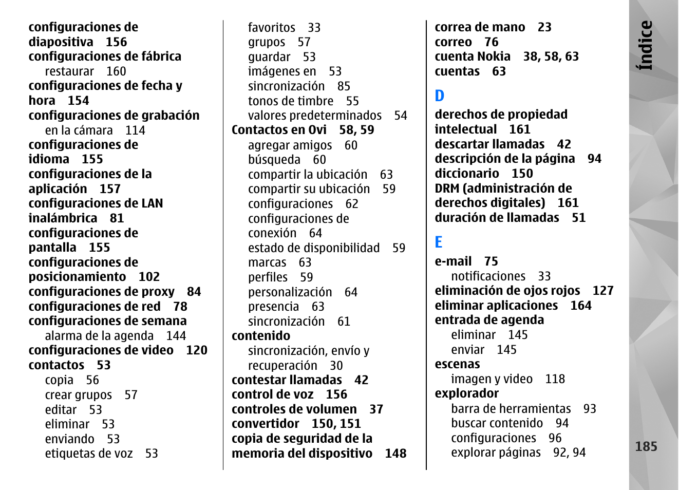 Índice | Nokia N97 User Manual | Page 353 / 357
