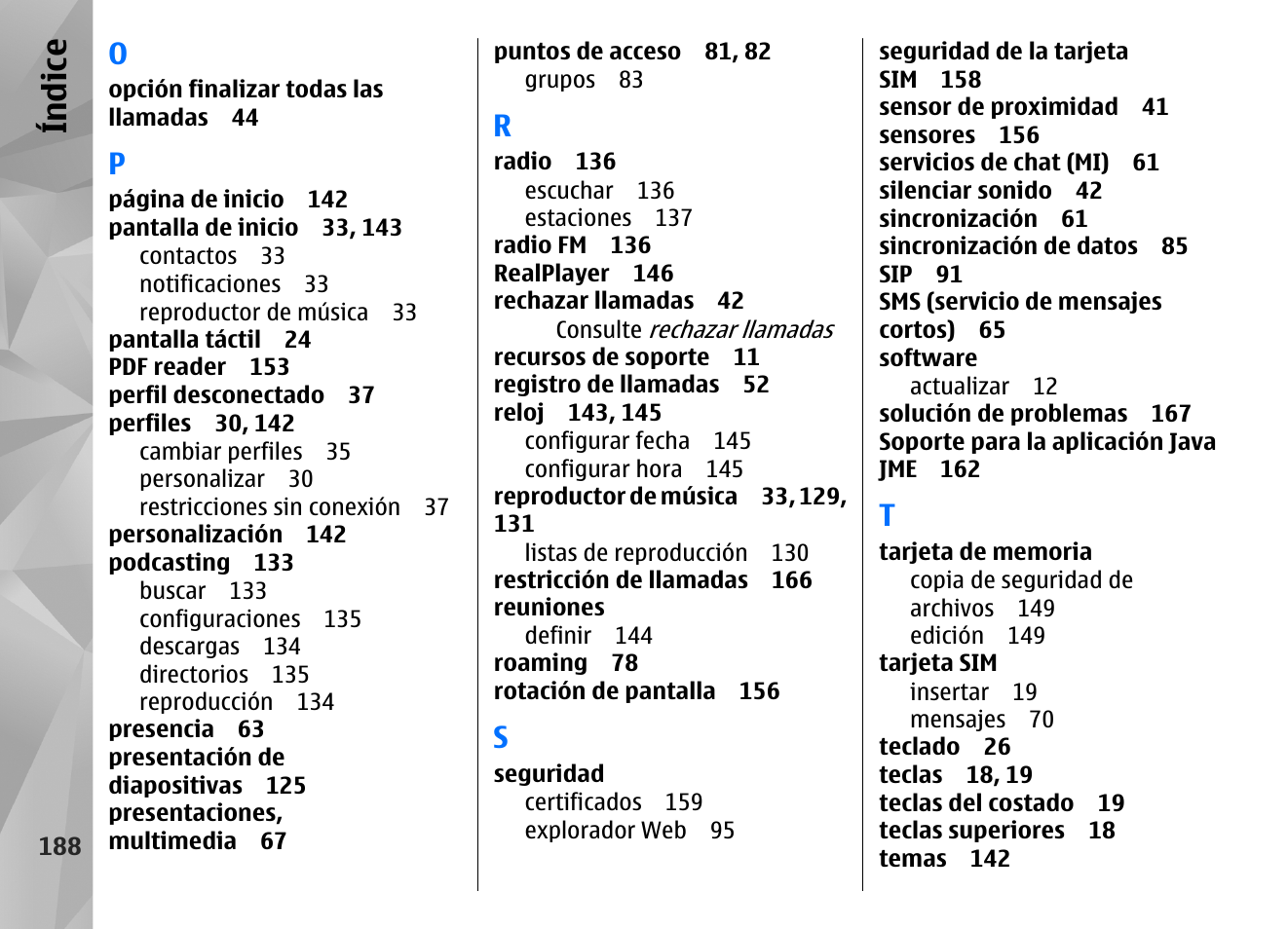 Índice | Nokia N97 User Manual | Page 356 / 357