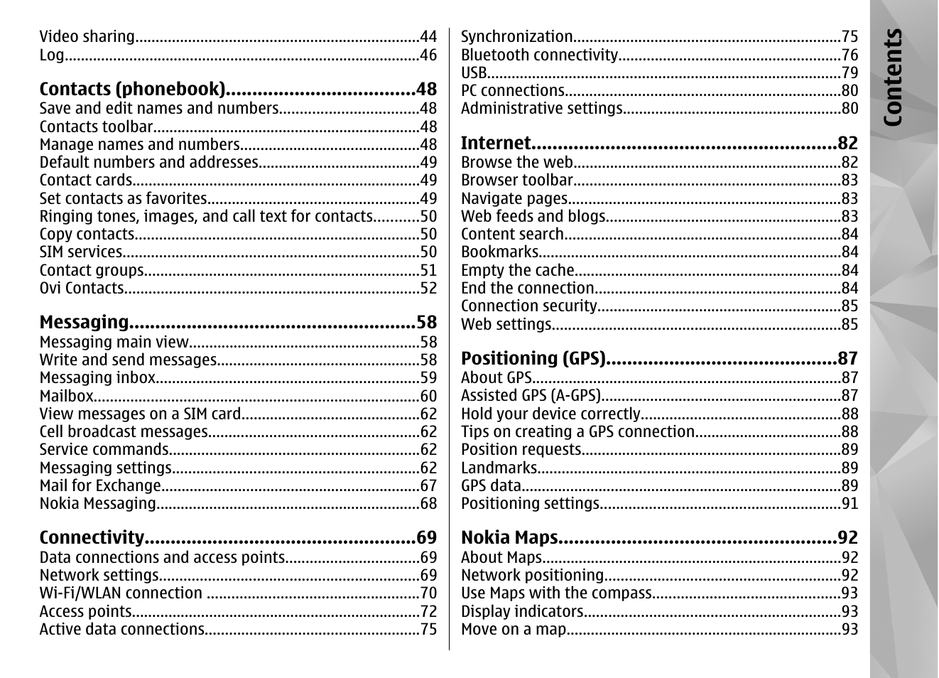 Co nte nts | Nokia N97 User Manual | Page 5 / 357