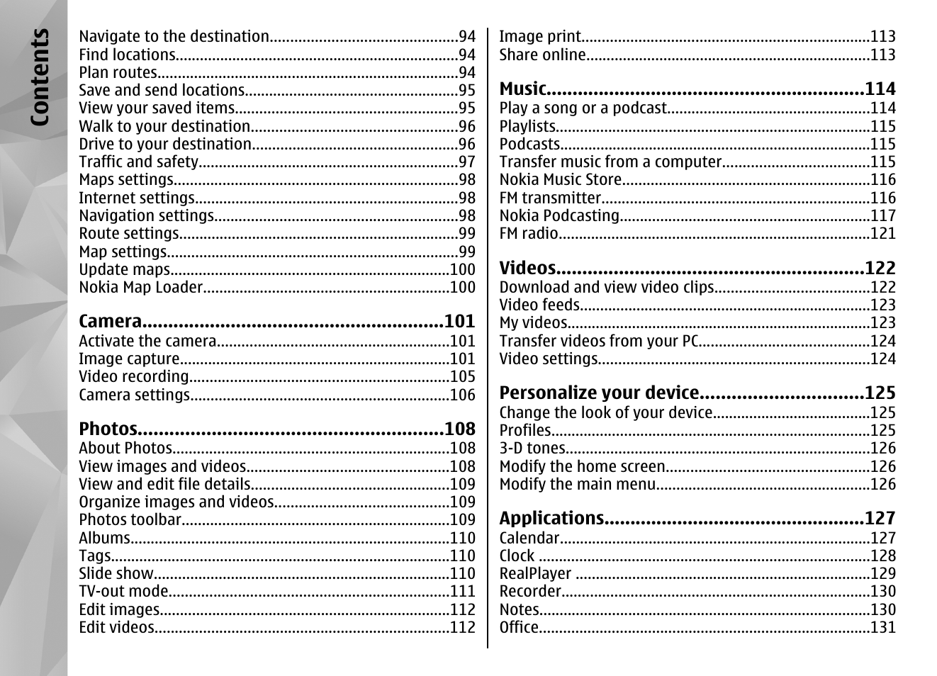 Co nte nts | Nokia N97 User Manual | Page 6 / 357