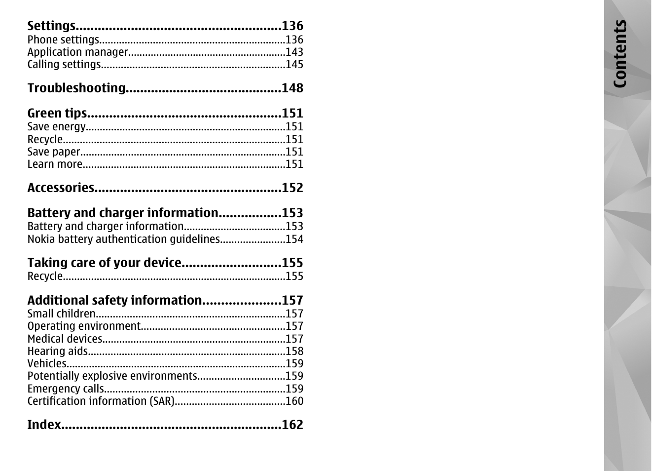 Co nte nts | Nokia N97 User Manual | Page 7 / 357