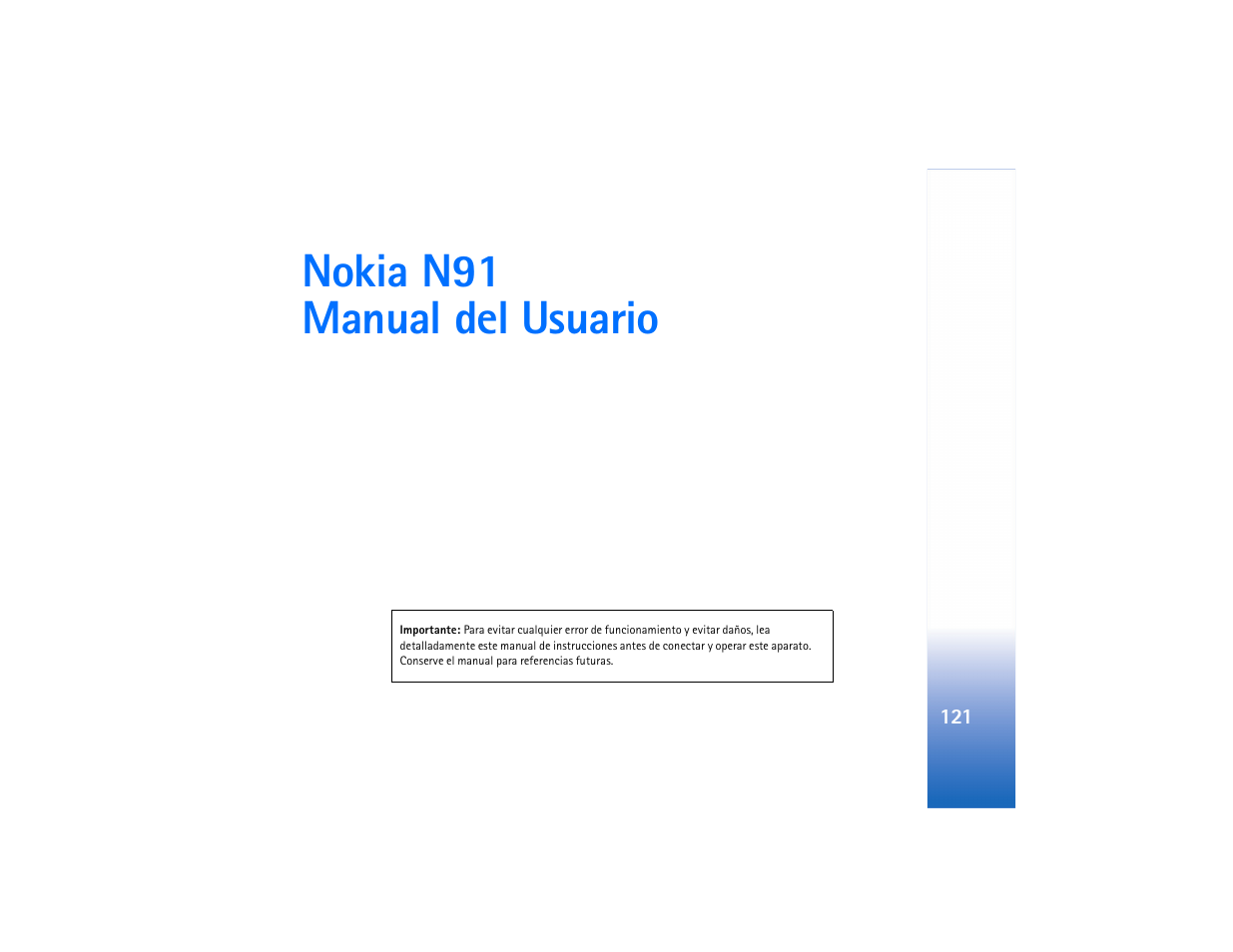 Nokia n91 manual del usuario | Nokia N91 User Manual | Page 122 / 257