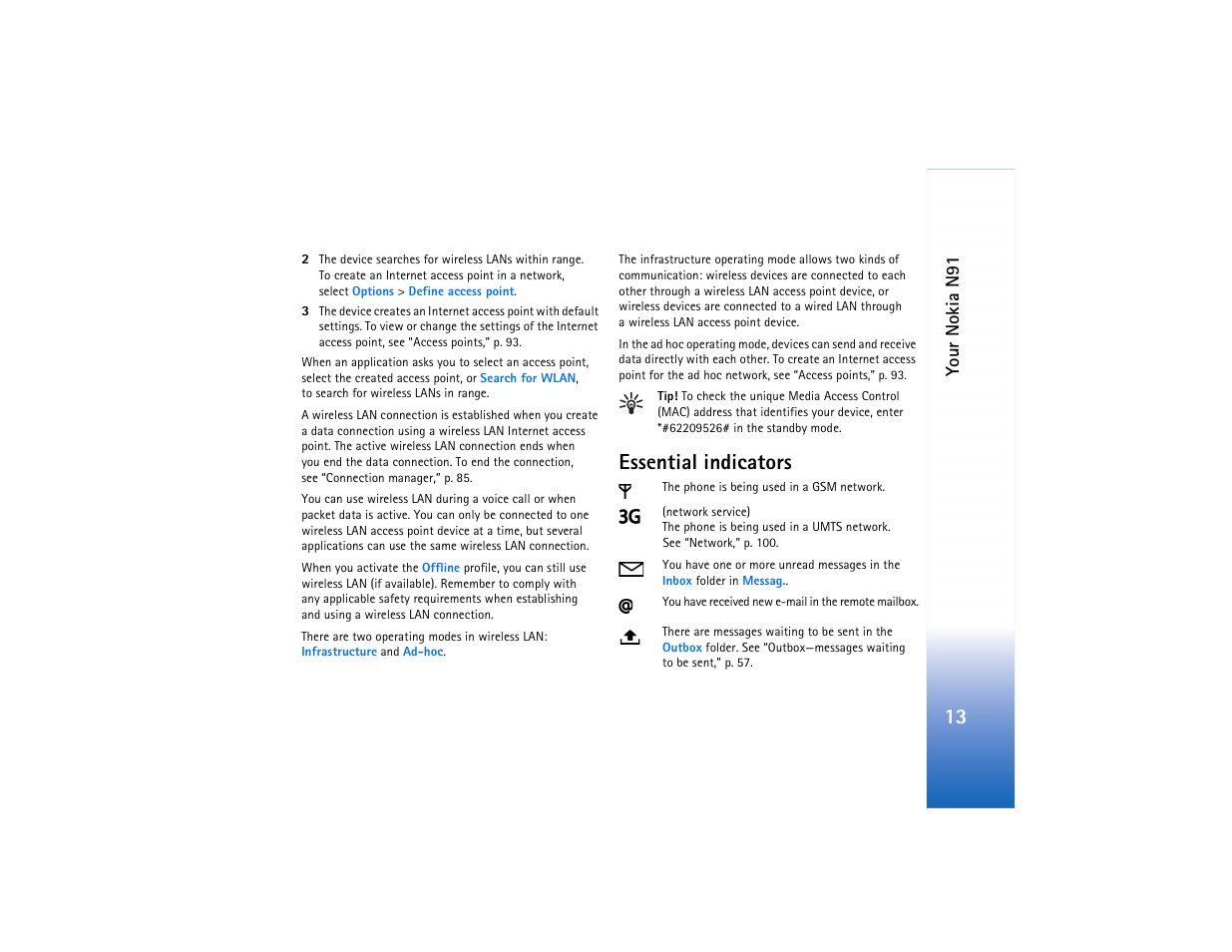 Essential indicators, You r nokia n91 | Nokia N91 User Manual | Page 14 / 257