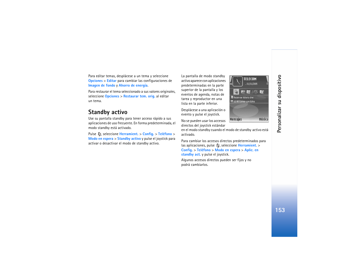 Standby activo | Nokia N91 User Manual | Page 154 / 257