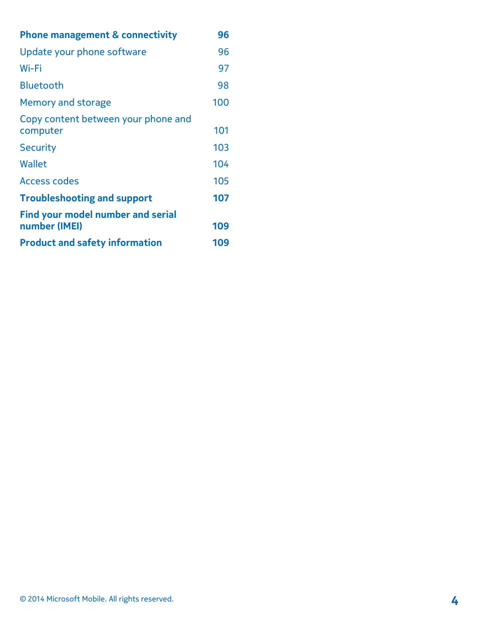 Nokia Lumia 635 User Manual | Page 4 / 114