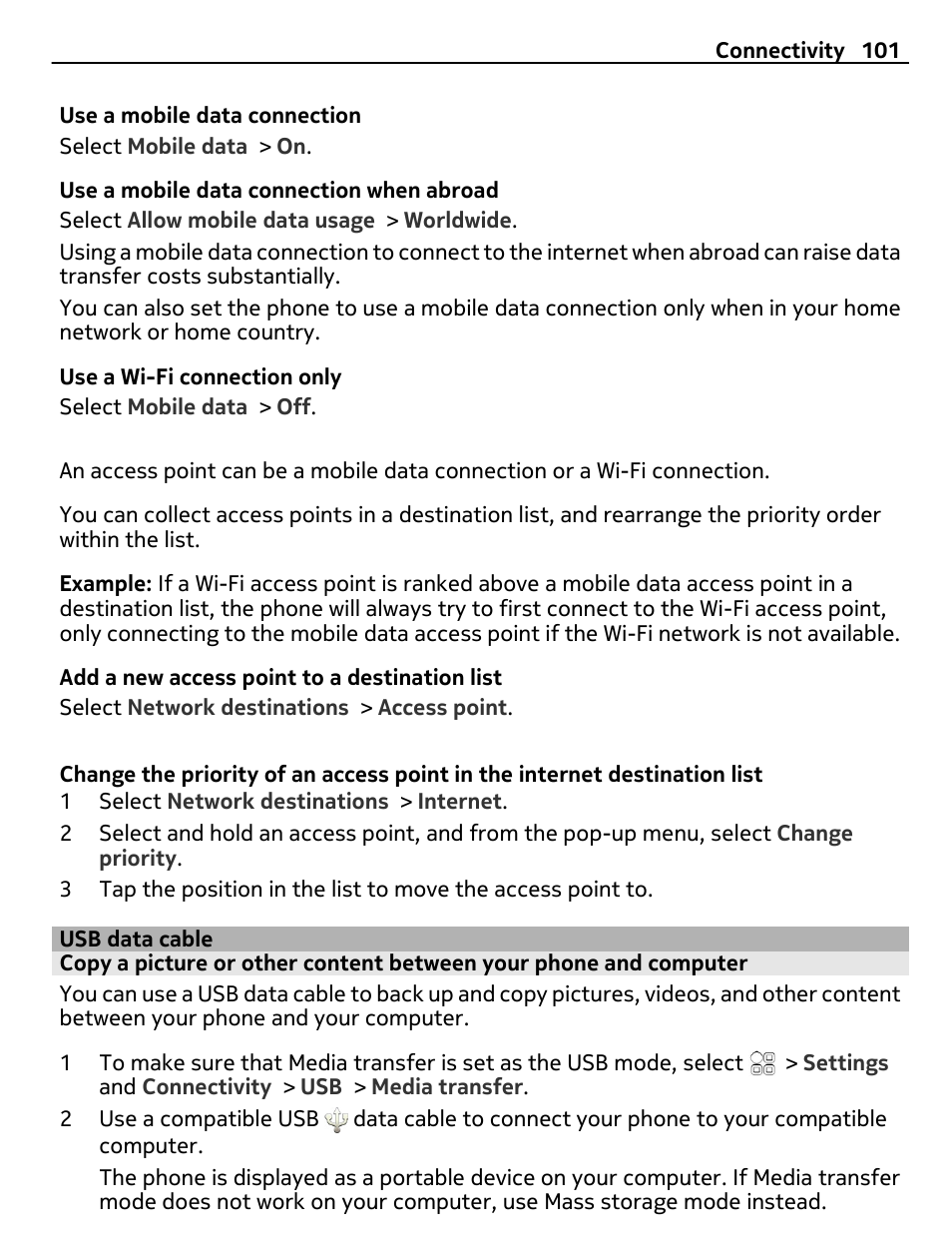 Usb data cable | Nokia 700 User Manual | Page 101 / 130