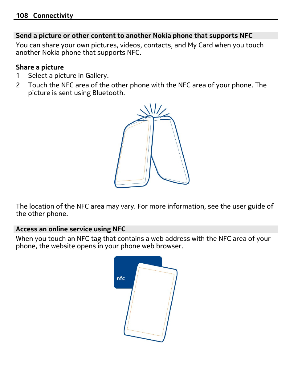 Access an online service using nfc | Nokia 700 User Manual | Page 108 / 130