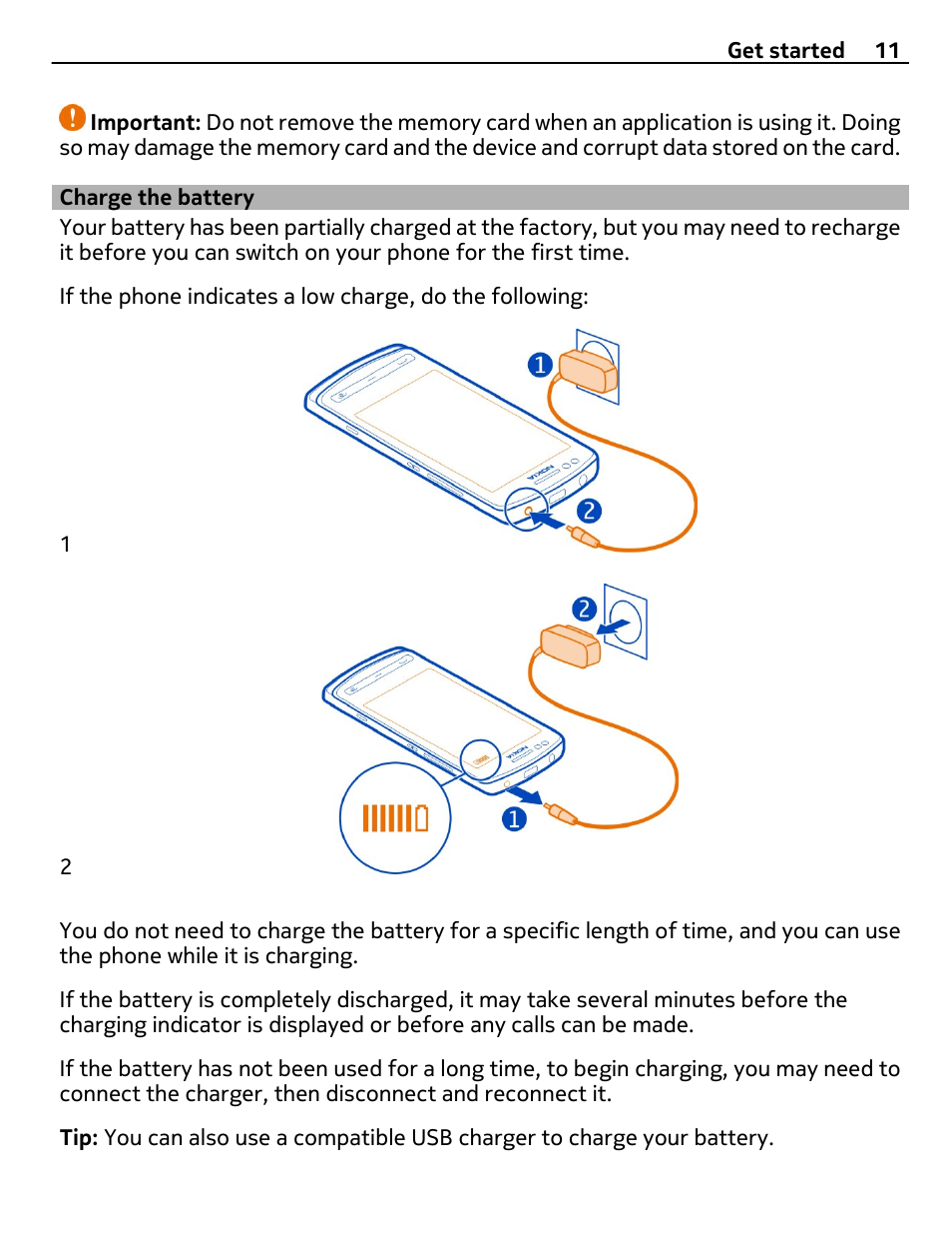 Charge the battery | Nokia 700 User Manual | Page 11 / 130