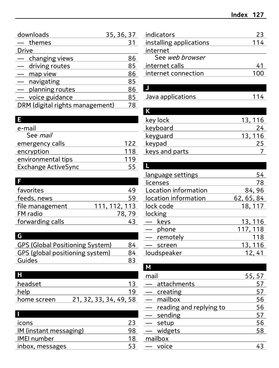 Nokia 700 User Manual | Page 127 / 130