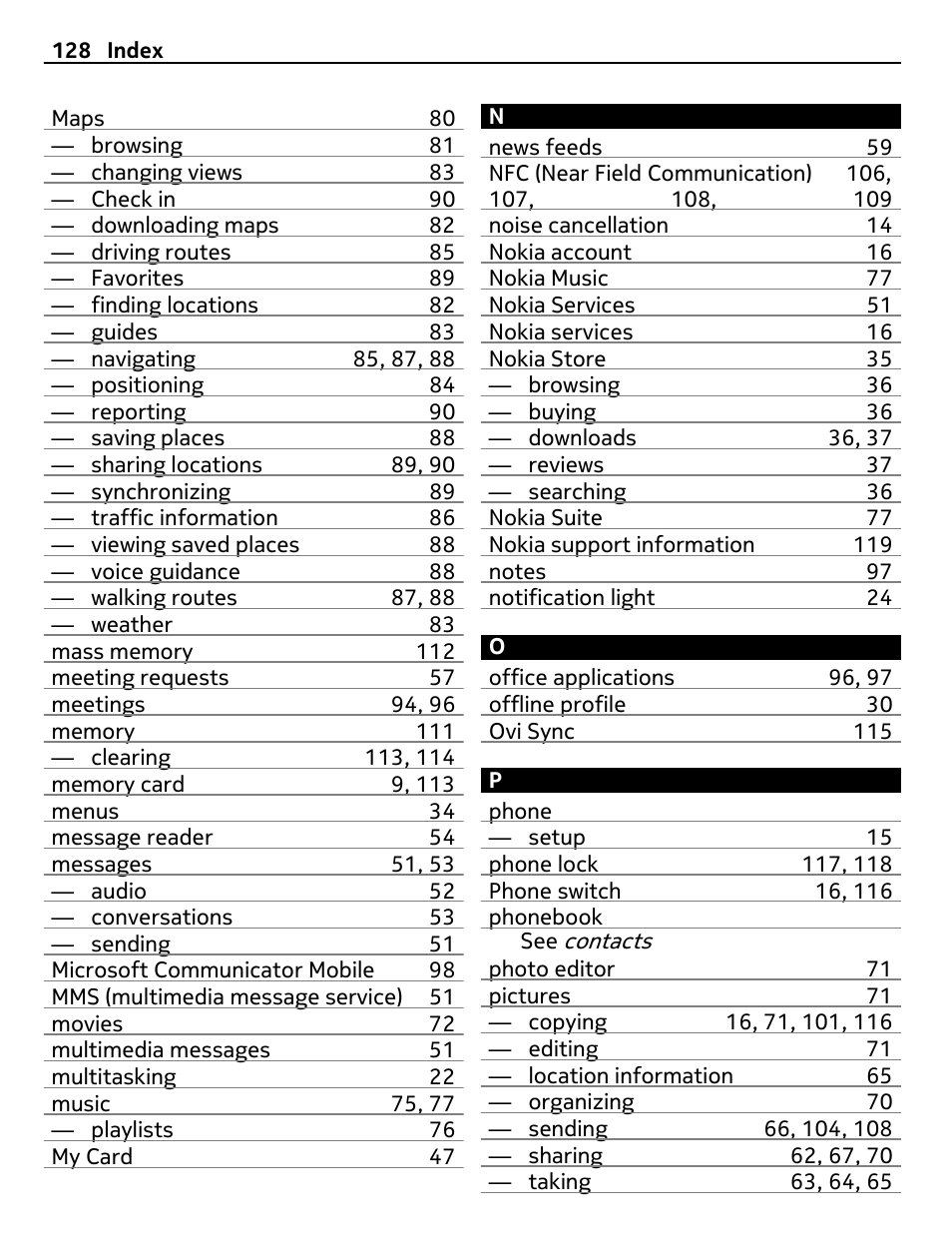 Nokia 700 User Manual | Page 128 / 130