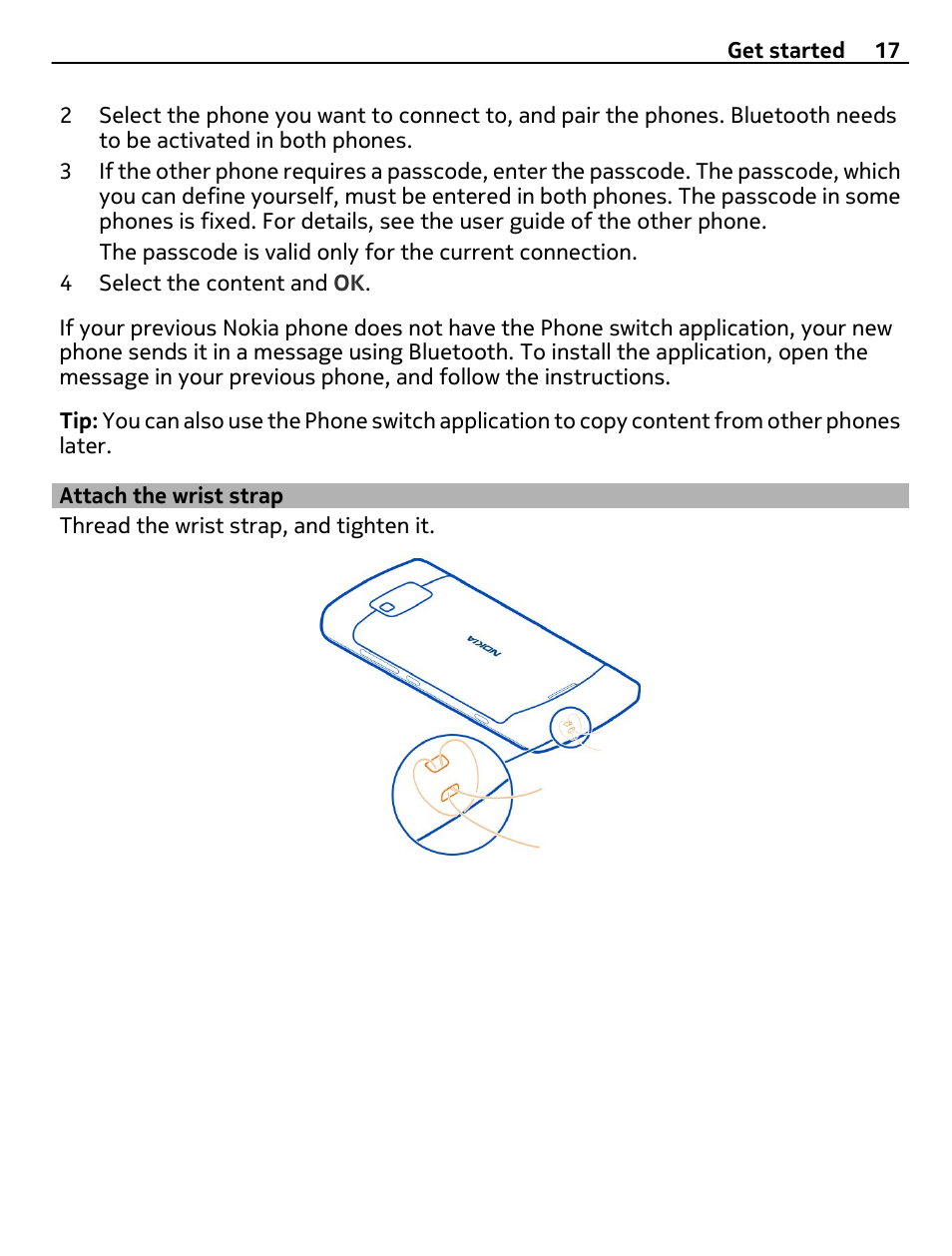 Attach the wrist strap | Nokia 700 User Manual | Page 17 / 130