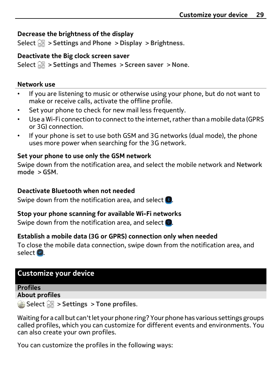 Customize your device, Profiles, About profiles | Nokia 700 User Manual | Page 29 / 130