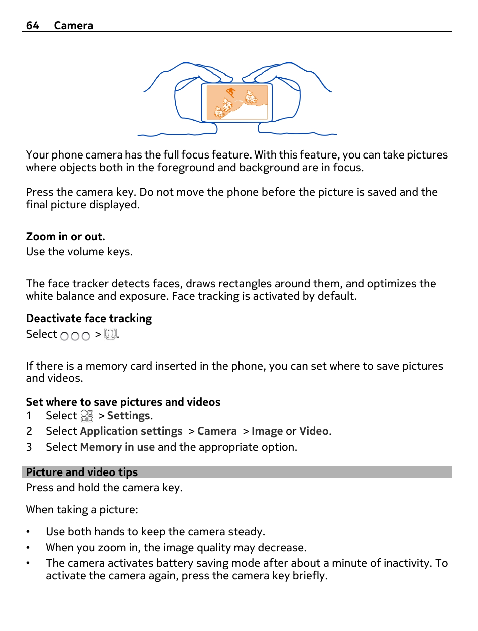 Picture and video tips | Nokia 700 User Manual | Page 64 / 130