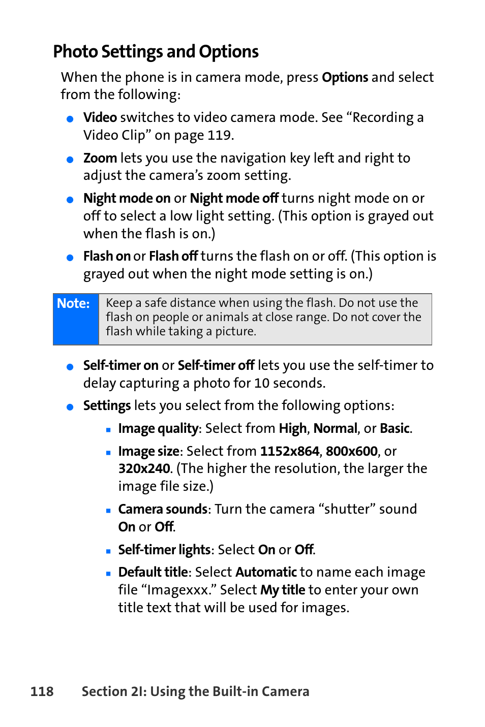 Photo settings and options, Self-timer lights : select on or off | Nokia 6165i User Manual | Page 144 / 231