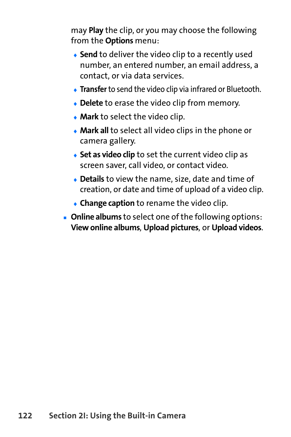 Mark to select the video clip, Change caption to rename the video clip | Nokia 6165i User Manual | Page 148 / 231