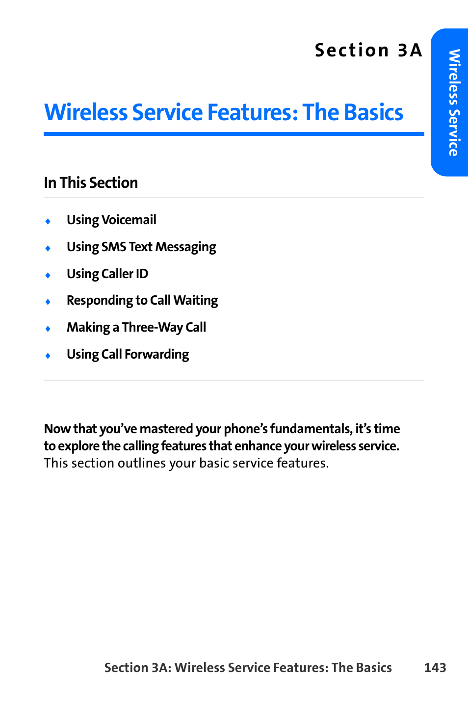 Wireless service features: the basics, 3a. wireless service features: the basics, Wire less ser v ice | Nokia 6165i User Manual | Page 169 / 231