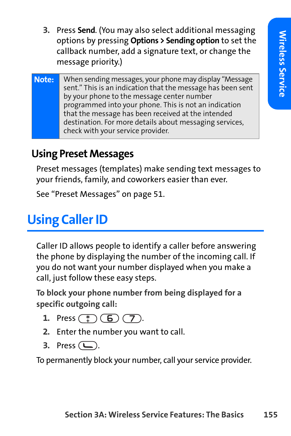 Using caller id, Using preset messages | Nokia 6165i User Manual | Page 181 / 231