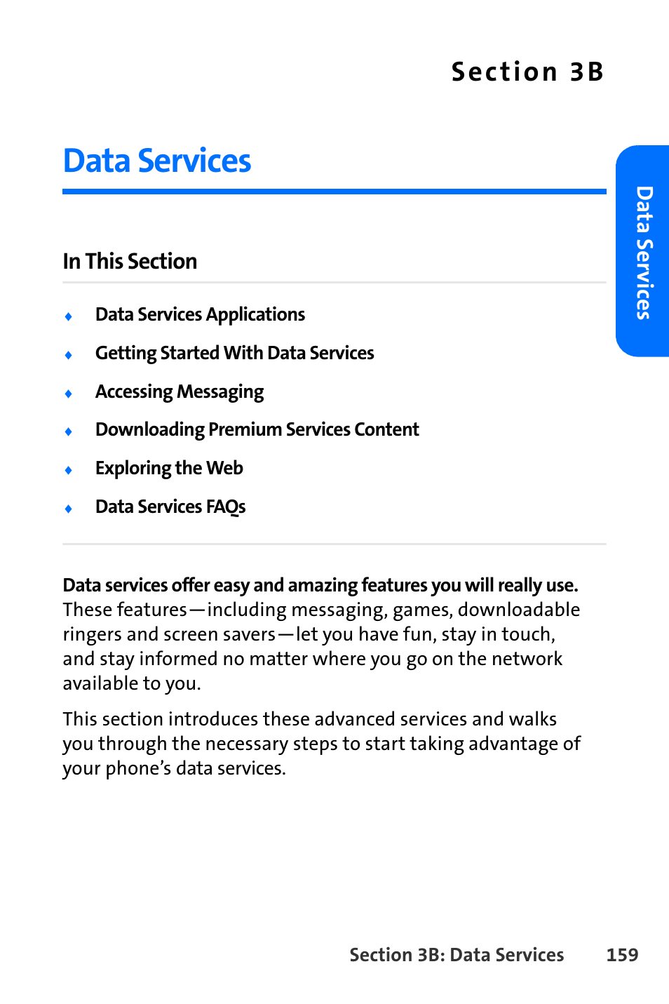 Data services, 3b. data services, Da ta ser v ices | Nokia 6165i User Manual | Page 185 / 231