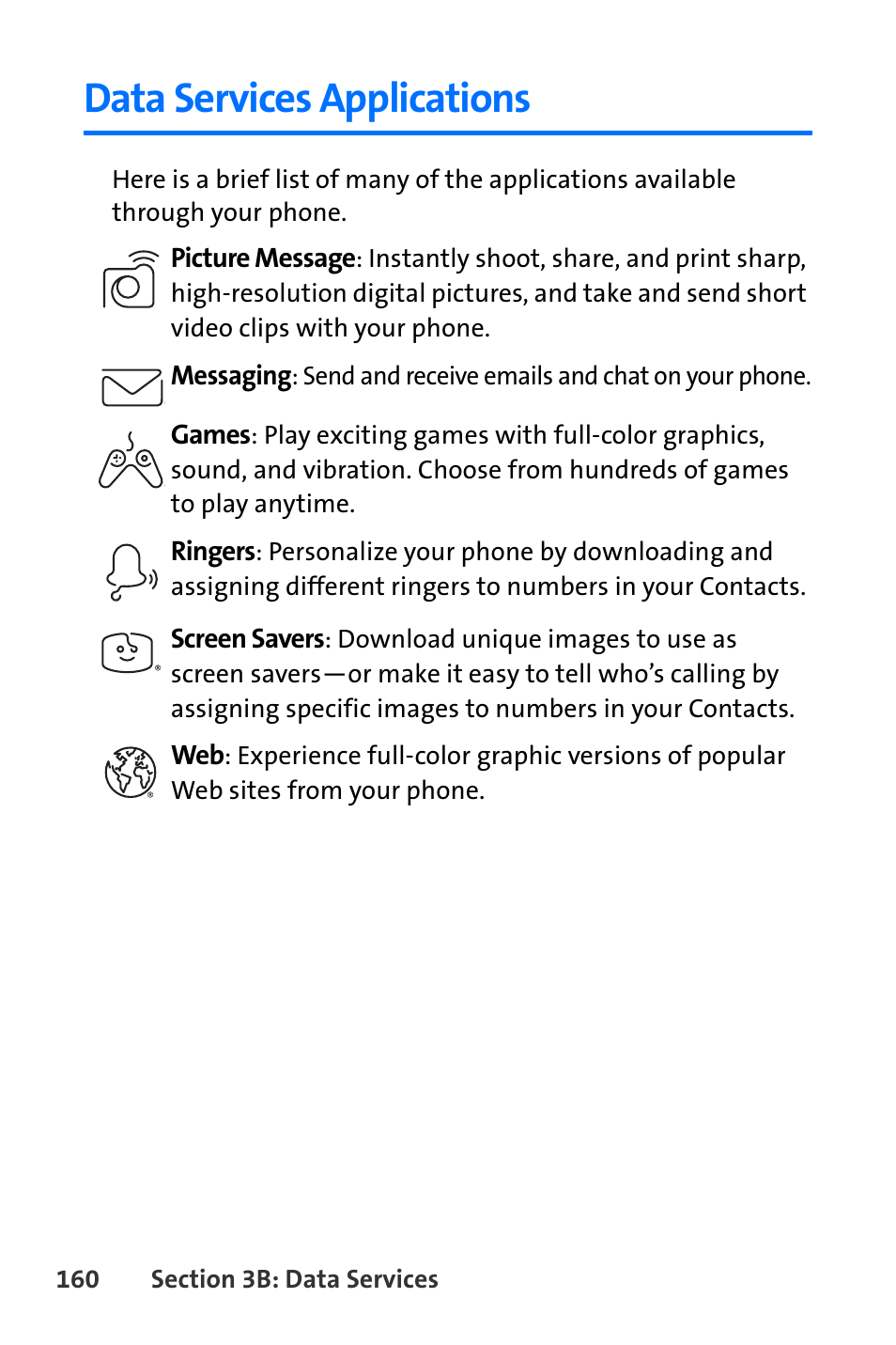 Data services applications | Nokia 6165i User Manual | Page 186 / 231