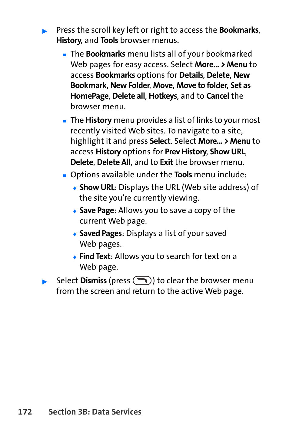 Options available under the tools menu include | Nokia 6165i User Manual | Page 198 / 231