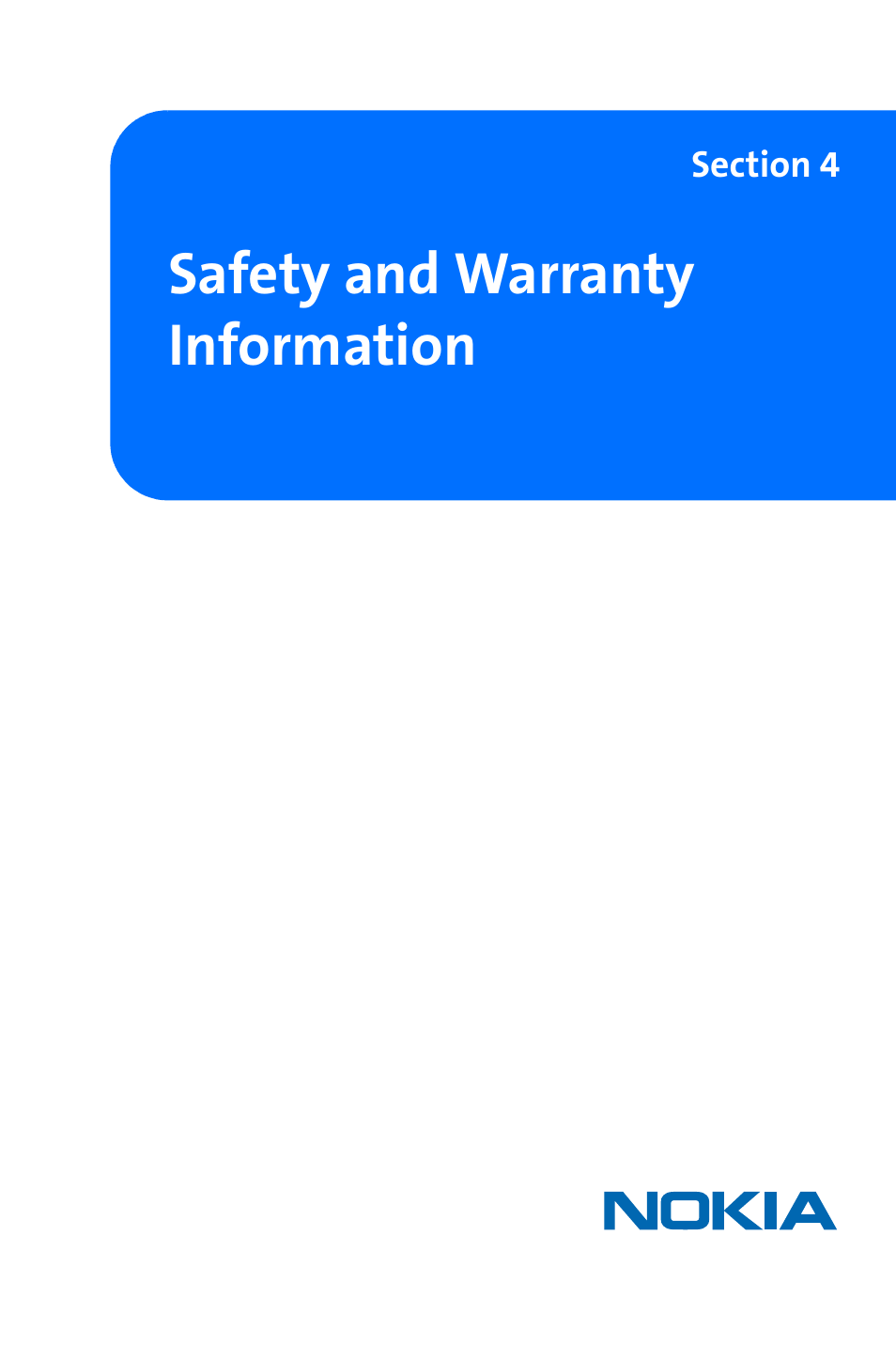 Safety and warranty information, Section 4: safety and warranty information | Nokia 6165i User Manual | Page 205 / 231