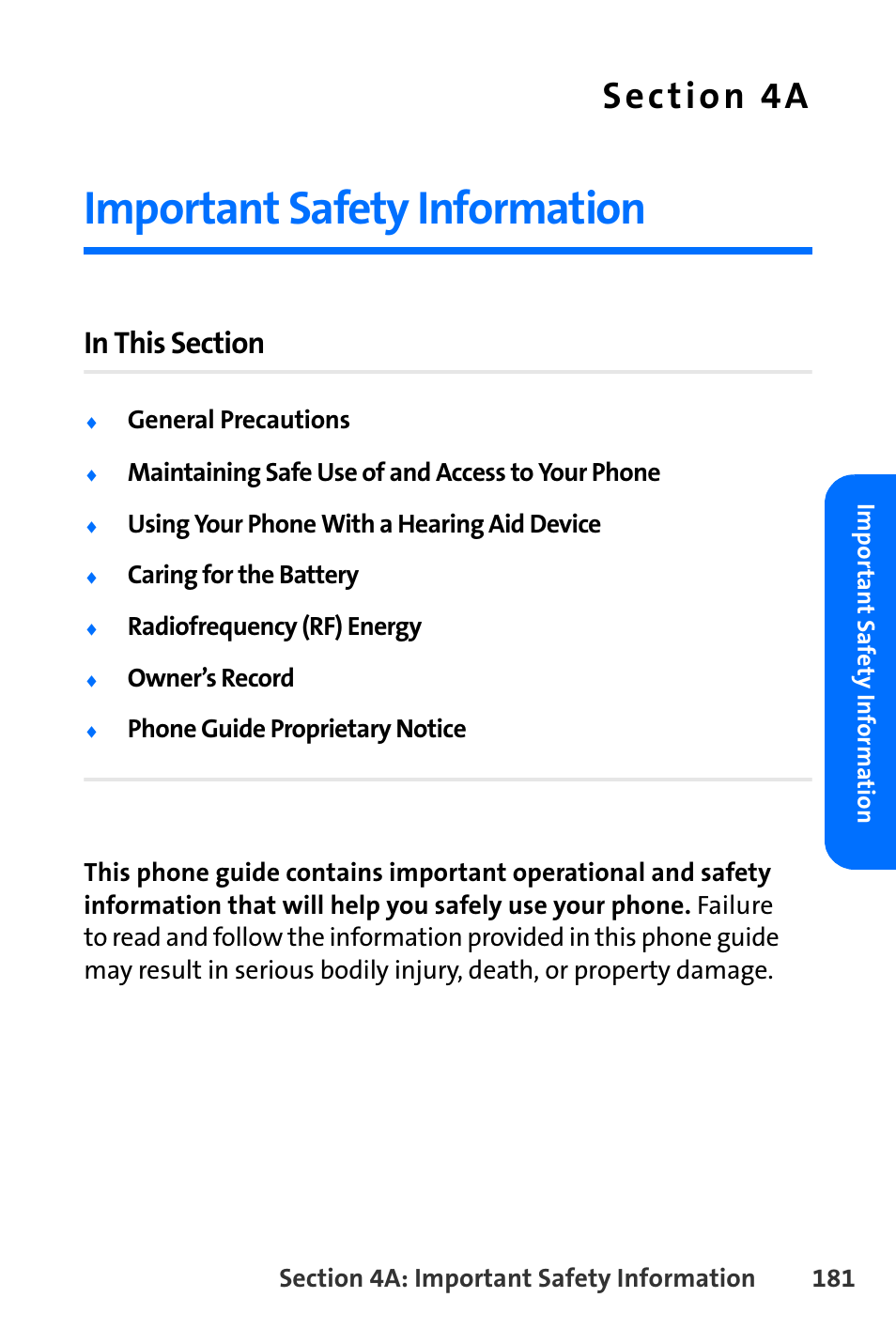 Important safety information, 4a. important safety information | Nokia 6165i User Manual | Page 207 / 231