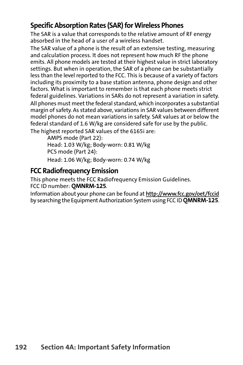 Fcc radiofrequency emission | Nokia 6165i User Manual | Page 218 / 231