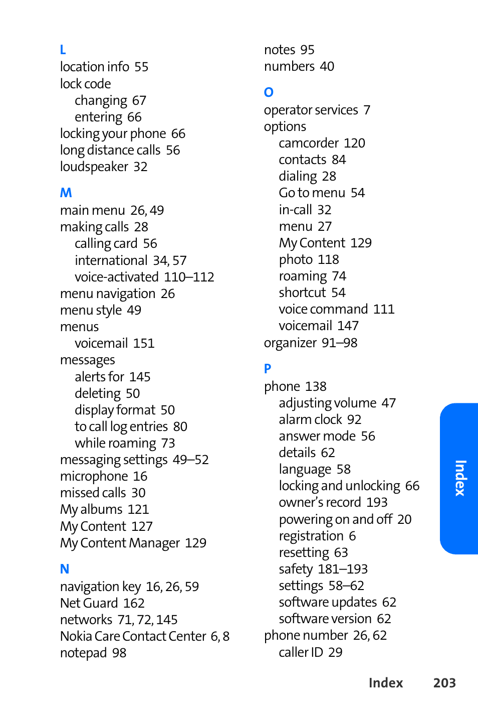 Nokia 6165i User Manual | Page 229 / 231