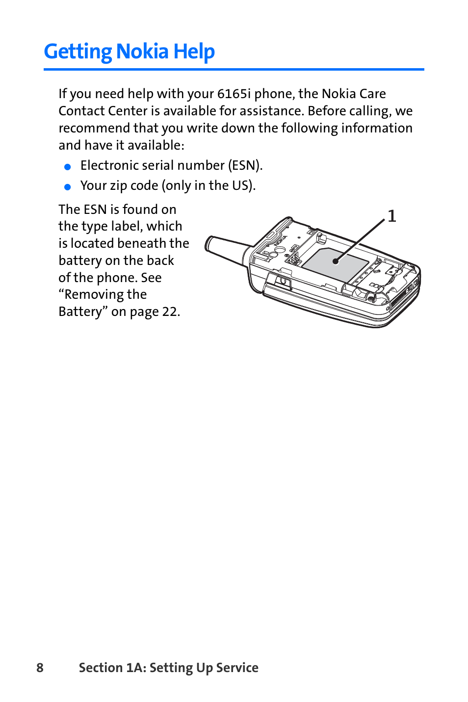 Getting nokia help | Nokia 6165i User Manual | Page 34 / 231